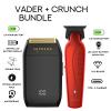 Supreme Trimmer Vader Trimmer & Crunch Foil Shaver Barber Haircutting Kit | Professional DLC T-Blade Beard Trimmer ST3778 & STF602 Waterproof IPX6 Shaver Set | Red view 2