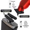 Supreme Trimmer Vader Trimmer & Crunch Foil Shaver Barber Haircutting Kit | Professional DLC T-Blade Beard Trimmer ST3778 & STF602 Waterproof IPX6 Shaver Set | Red view 3