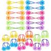 24pc Ponytailers Flower Twin Bead Ponytail Hair Elastics Collection - Flower-Shaped Bright Multicolored Twin Hair Beads Bauble Hair Ties Ponytail Holders, Kids Bobble Hair Tie Value Pack view 2