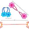24pc Ponytailers Flower Twin Bead Ponytail Hair Elastics Collection - Flower-Shaped Bright Multicolored Twin Hair Beads Bauble Hair Ties Ponytail Holders, Kids Bobble Hair Tie Value Pack view 3