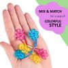 24pc Ponytailers Flower Twin Bead Ponytail Hair Elastics Collection - Flower-Shaped Bright Multicolored Twin Hair Beads Bauble Hair Ties Ponytail Holders, Kids Bobble Hair Tie Value Pack view 4