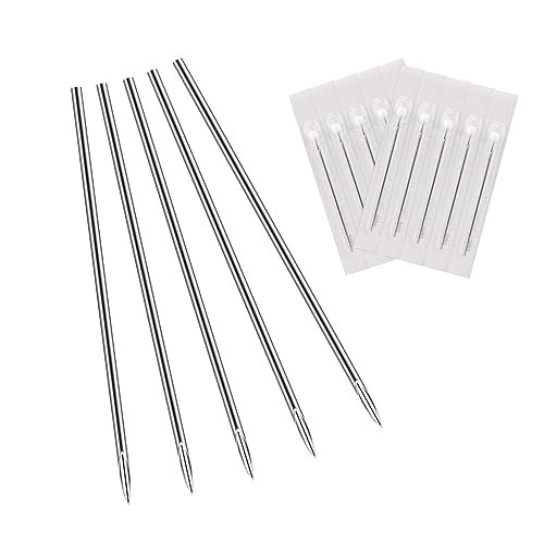 Body Piercing Needles, JimKing 10pcs 16G Stainless Steel Sterile Disposable Piercing Needles for Ear Nose Navel Nipple Lip