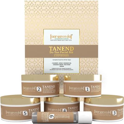 SENTA De-Tan Facial kit for Glowing Skin | Removes Impurities & Tanning from The Skin, Cleanses Pores and Repairs Photodamaged Skin, All Skin Types for Men & Women 260 Gm