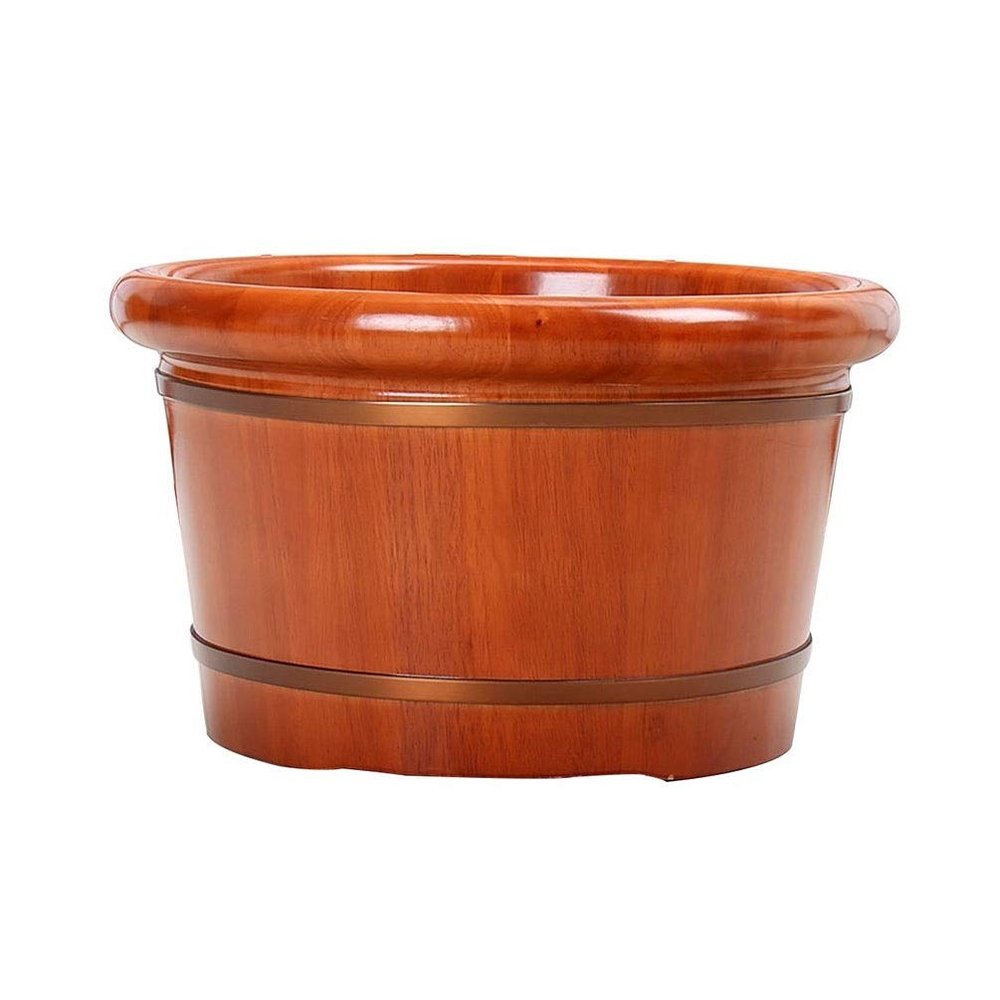 Katzowen Pedicure Foot Soak Tub Relax Pedicure Foot Bath,Sauna Wooden Bucket,Foot Massage Spa for Home,Foot and Leg Spa for Adults Foot Spa Household Wash Ba (Color : A)