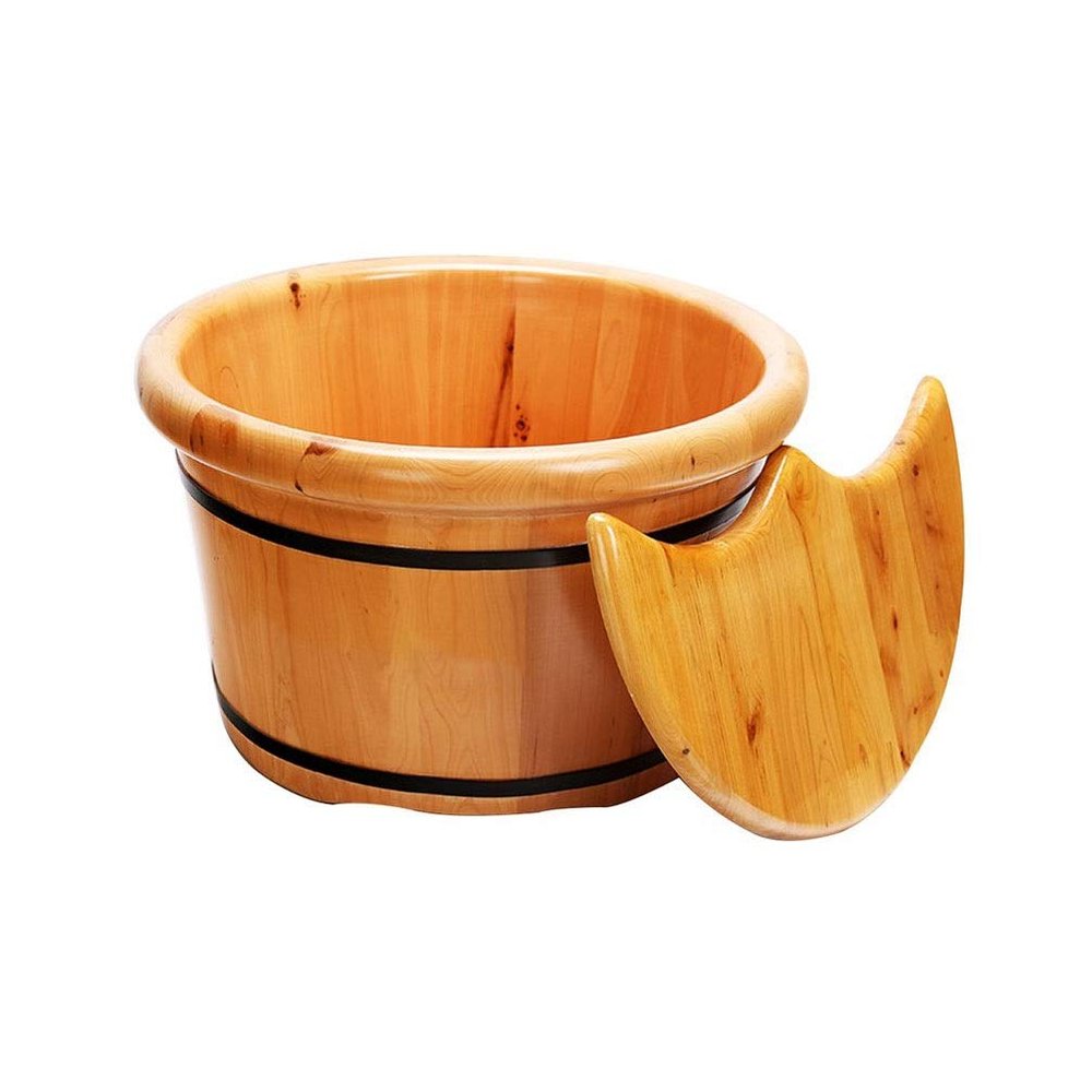Katzowen Pedicure Foot Soak Tub Sauna Wooden Bucket,Foot Massage Spa for Home,Foot and Leg Spa for Adults,Relax Pedicure Foot Bath Foot Spa Household Wash Ba (Size : C)