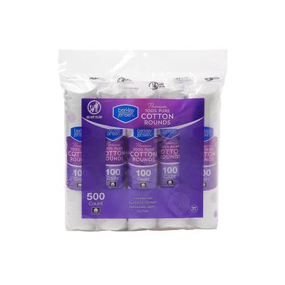Berkley Jensen Cotton Rounds, 500 ct.