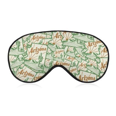 Arizona Cactus Sleep Mask Cute Eye Shade Travel Eyemask with Adjustable Strap for Sleeping