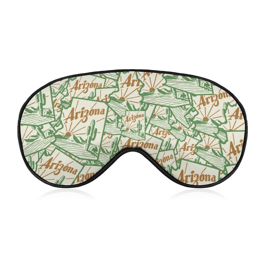Arizona Cactus Sleep Mask Cute Eye Shade Travel Eyemask with Adjustable Strap for Sleeping