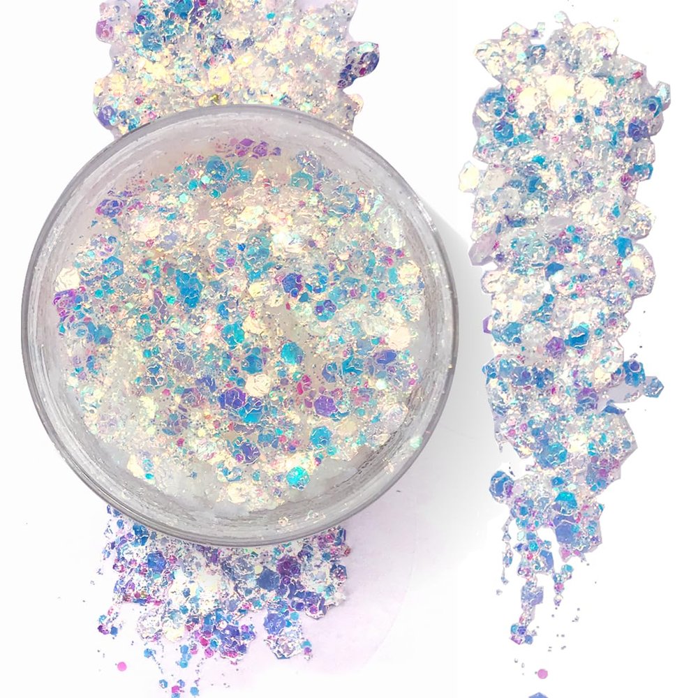 Iridescent - Holographic Body Glitter Gel for Body, Face, Hair - Vegan & Cruelty Free - Electric Bliss Beauty (Iridescent)