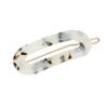 France Luxe Mini Oval Tige Boule Barrette, Spot White view 1