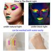 10 Color Glow in The UV Black Light Face Body Paint for Adult, Blacklight Glow Sticks Makeup Neon Face Painting Kits for Halloween Glow Party Supplies view 4