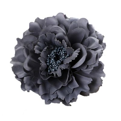 TOKIMMASH Boho Peony Flower Hair Clip, Women's Hair Accessory, Flamenco Dancer Flower Brooch, Party Hair Clip, Wedding Set (Grey, 1 Count)