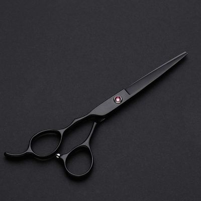 6.0 Inches Black Left Hand Hairdressing Scissors Hairdressing Scissors Flat Scissors Tooth Scissors Bangs Cut Custom (Size : FlatCut6Inch)