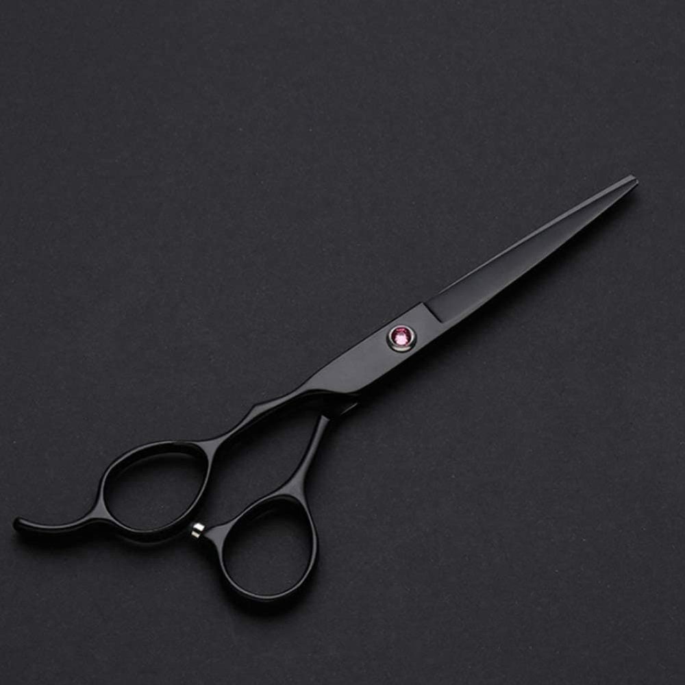 6.0 Inches Black Left Hand Hairdressing Scissors Hairdressing Scissors Flat Scissors Tooth Scissors Bangs Cut Custom (Size : FlatCut6Inch)