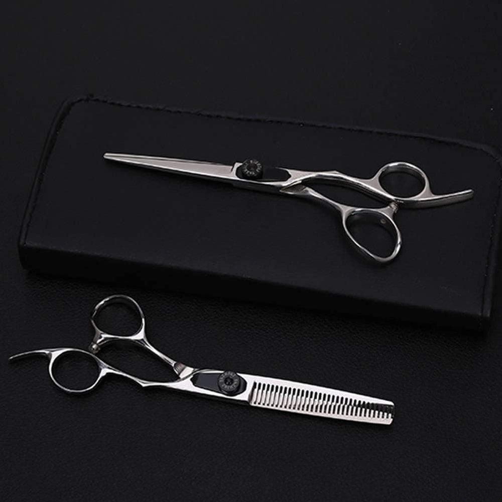6 Inch High End Barber and Hairdressing Scissors Flat Cut Teeth Scissors Thinning Knife Bangs Scissors