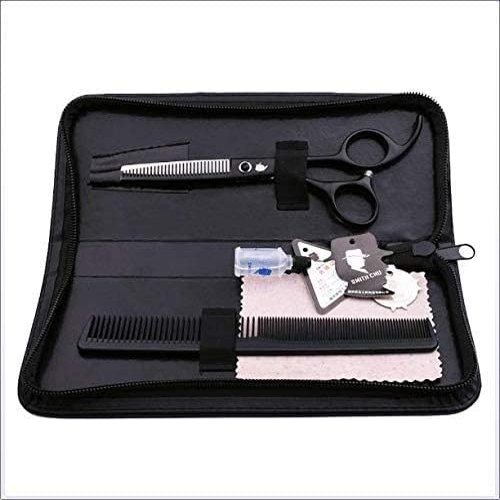 RomildaYuan Hairdressing Scissors Professional,Professional Hair Clipper Kit Barber Barber Barber Man Kit,A,Tooth Cut 6 inch