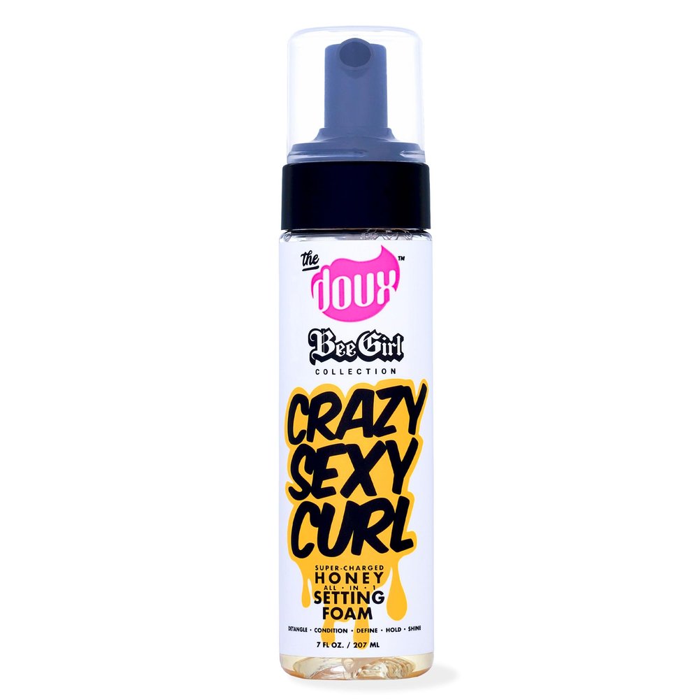 The Doux Curl Cream & Setting Mousse for Curly Hair CRAZYSEXYCURL Honey Foam for Heatless Curls Overnight, Frizz Control, Shine & Moisture  Curly Hair Styling Product with Aloe & Silk Amino Acids