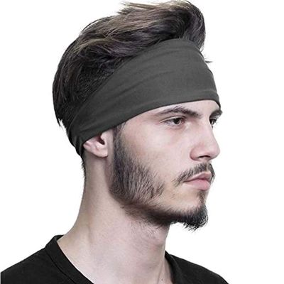 6Pcs Mens Stretch Headbands Sets Solid Color Head Wraps Elastic Running Sport Sweatband Thin Wrap (Multicolor, One Size)