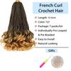 Crochet Braids 12 Inch Goddess Box Braids Crochet Hair Pre Looped French Curl Braiding Hair Short Curly Crochet Hair Extensions Braiding Hair Layered French Curl Braids with Curly Ends(1B/27) view 2