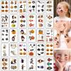 120PCS Halloween Kids' Tattoo Stickers - Cartoon, Cute, Pumpkin, Spider, Bat Funny Stickers view 1