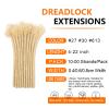 0.6cm Thickness 8 Inch 20 Strands Dreadlock Extensions Human Hair #613 Blonde 100% Real Human Hair for Man/Women/Kids Full Handmade Permanent Loc Extensions Bundles Can Be Dyed Bleached Curled view 2