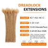 0.6cm Thickness 8 Inch 20 Strands Dreadlock Extensions Human Hair #27 Blond 100% Real Human Hair for Man/Women/Kids Full Handmade Permanent Loc Extensions Bundles Can Be Dyed Bleached Curled view 2
