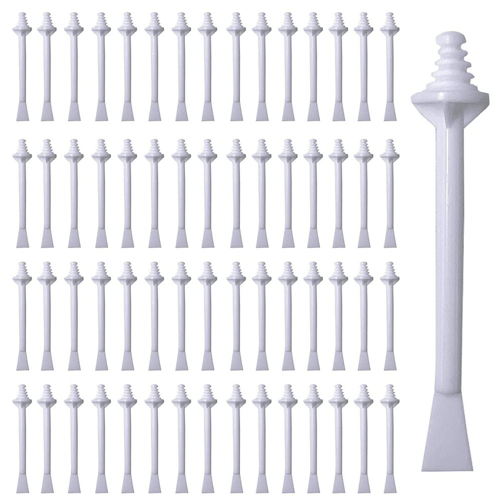 60Pcs Nasal Wax Applicators for Nose Hair Removal, Nostril Cleaning, Eyebrows - Plastic Disposable Wands with Wax Strips (White)