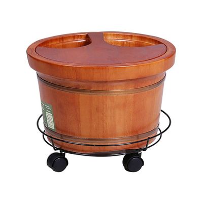 Pedicure Foot Soak Tub Smooth and Delicate Pedicure Barrels for Soaking Feet Spa Wooden Tub Foot Care with Lid Solid Wood Foot Tub Foot Spa Household Wash Ba (Color : with Cover+Universal Wheel)