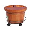 Pedicure Foot Soak Tub Smooth and Delicate Pedicure Barrels for Soaking Feet Spa Wooden Tub Foot Care with Lid Solid Wood Foot Tub Foot Spa Household Wash Ba (Color : with Cover+Universal Wheel) view 1