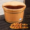 Katzowen Pedicure Foot Soak Tub Cedar Foot Bath Barrel,Household Foot Washing Wooden BarrelMassage Foot Bath Smooth and Delicate Pedicure Barrels with Lid Foot Spa Household Wash Ba view 2