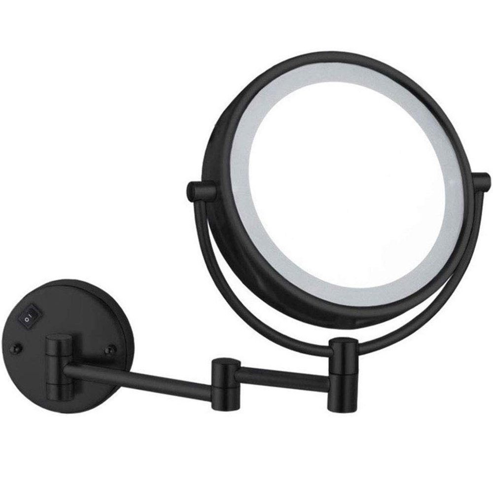 AMHIL Makeup Mirror with Light Wall Mounted, Double Sided Vanity Magnifying Mirror,Adjustable Telescopic Boom (Size : 10x)