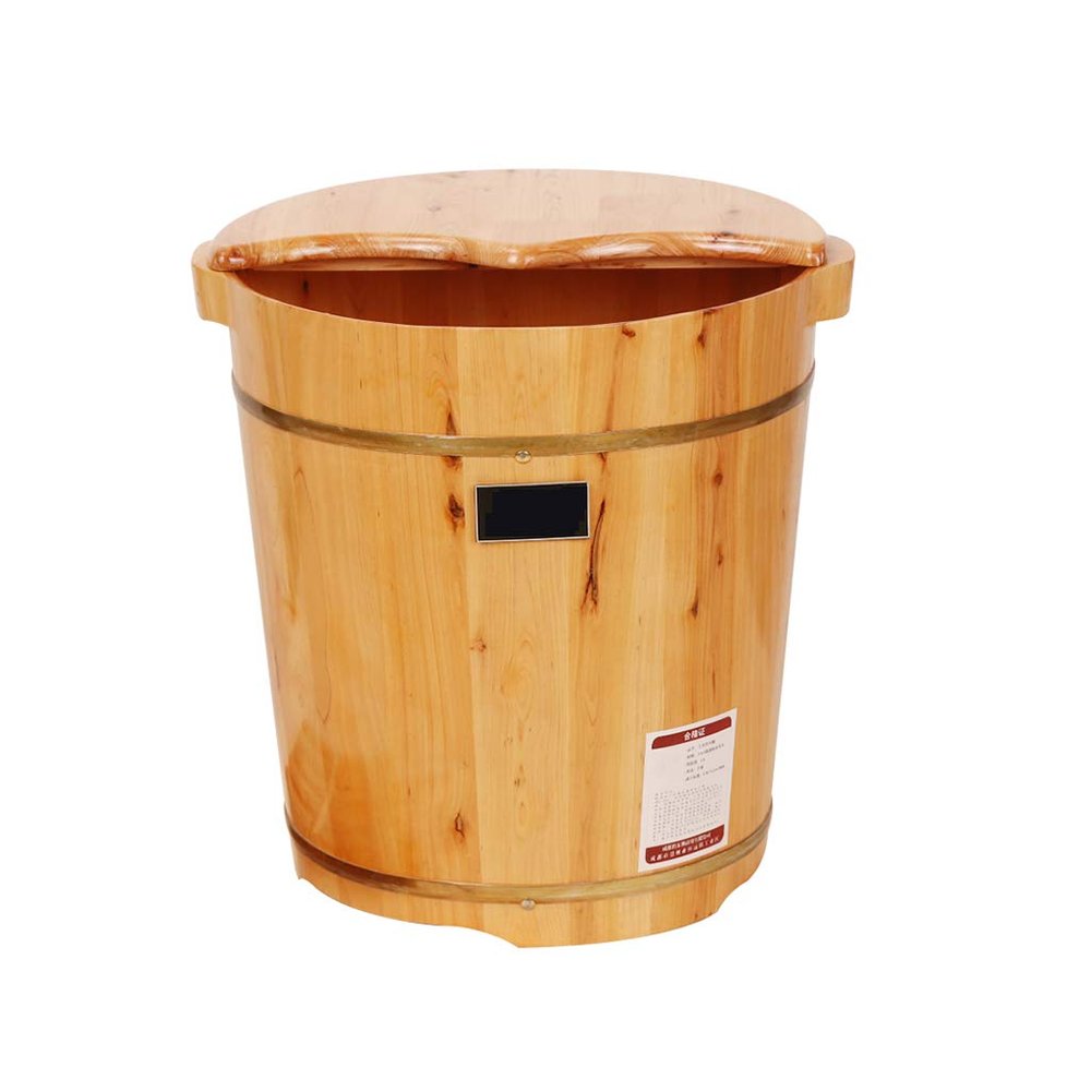 Katzowen Pedicure Foot Soak Tub Cedar Foot Bath Barrel,Household Foot Washing Wooden BarrelMassage Foot Bath Smooth and Delicate Pedicure Barrels with Lid Foot Spa Household Wash Ba