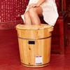 Katzowen Pedicure Foot Soak Tub Cedar Foot Bath Barrel,Household Foot Washing Wooden BarrelMassage Foot Bath Smooth and Delicate Pedicure Barrels with Lid Foot Spa Household Wash Ba view 3