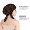 100% Silk Bonnet for Sleeping, Large Silk Sleep Cap with Tie Band for Curly Hair Care - Brown view 2