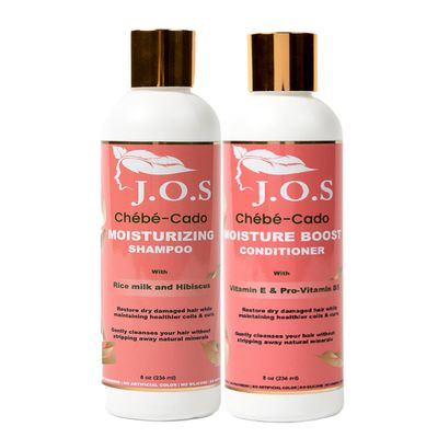 J.O.S Chb-Cado Moisturizing Hair Care Bundle- Shampoo & Conditioner with Biotin for Anti-Thinning & Pro-Lengthening, Avocado & rice protein, Formulated without Sulfates + Parabens (8 Fl oz)