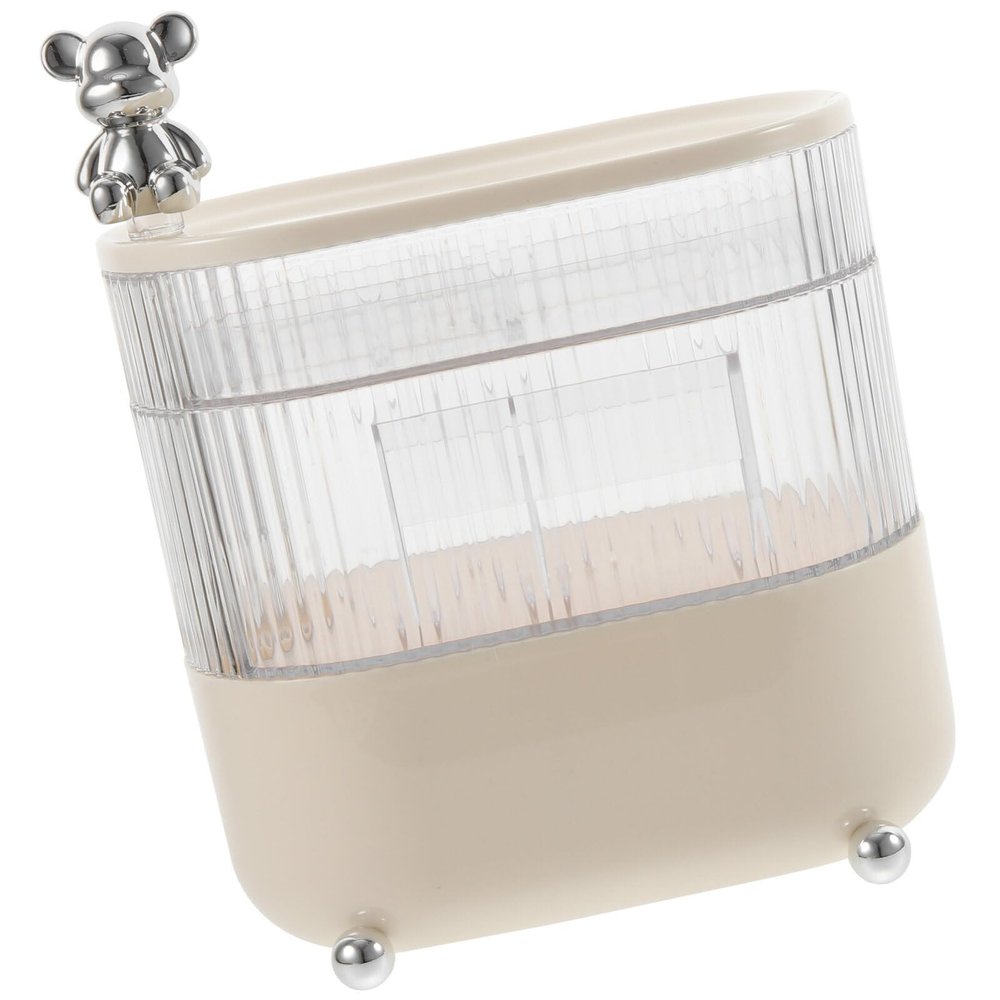 Alipis Rotating Jewelry Storage Box Three-tiered Makeup Organizer for Bathroom and Vanity Creamy Design for Space-saving