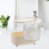 Alipis Rotating Jewelry Storage Box Three-tiered Makeup Organizer for Bathroom and Vanity Creamy Design for Space-saving view 3
