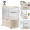 Alipis Rotating Jewelry Storage Box Three-tiered Makeup Organizer for Bathroom and Vanity Creamy Design for Space-saving view 4