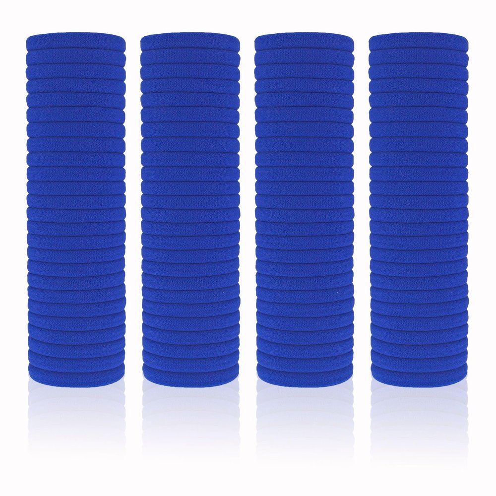 100 Pack Seamless Hair Ties for Women Girls Ponytail Holders for Thick Hair (Royal Blue)