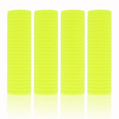 100 Pack Seamless Hair Ties for Women Girls Ponytail Holders for Thick Hair (neon yellow)