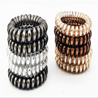 10 PCS Spiral Hair Ties No Damage for Thick Hair, Hair Scrunchies for Women's Hair Ponytail Holders Plastic Hair Elastics Hair Bands Hair Coils
