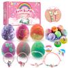 Bath Bombs for Kids with Surprise Inside- Dino Egg Bath Bombs for Girls, 6 Pcs Bubble Bath Bomb, Dinosaur Bathbombs Gift Set, Unicorn Jewelry for Girls, Birthday, Christmas Stocking Stuffers Gifts view 1