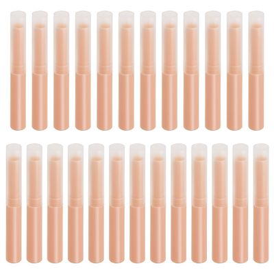 Mini Skater 0.14oz Empty Flavored Lip Balm Container Tubes Plastic Homemade Moisturizing Lip Stick with Caps Bulk Fit for Women Adult DIY Making Supplies, 25 Count (Pink)