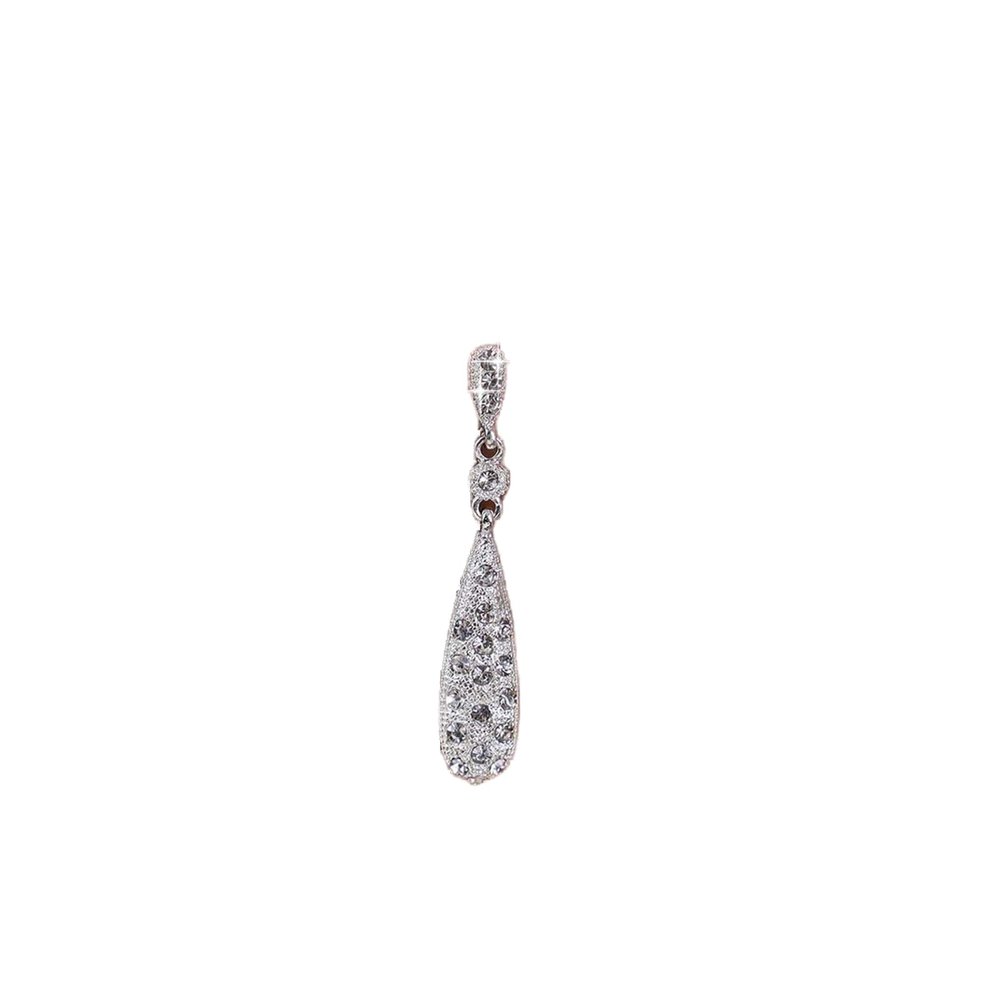 Sttiafay Vintage Rhinestone Teardrop Earrings Silver Long Crystal Earrings Teardrop Cz Earrings Sparkly Rhinestone Bridal Earrings Jewelry for Women