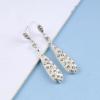 Sttiafay Vintage Rhinestone Teardrop Earrings Silver Long Crystal Earrings Teardrop Cz Earrings Sparkly Rhinestone Bridal Earrings Jewelry for Women view 4