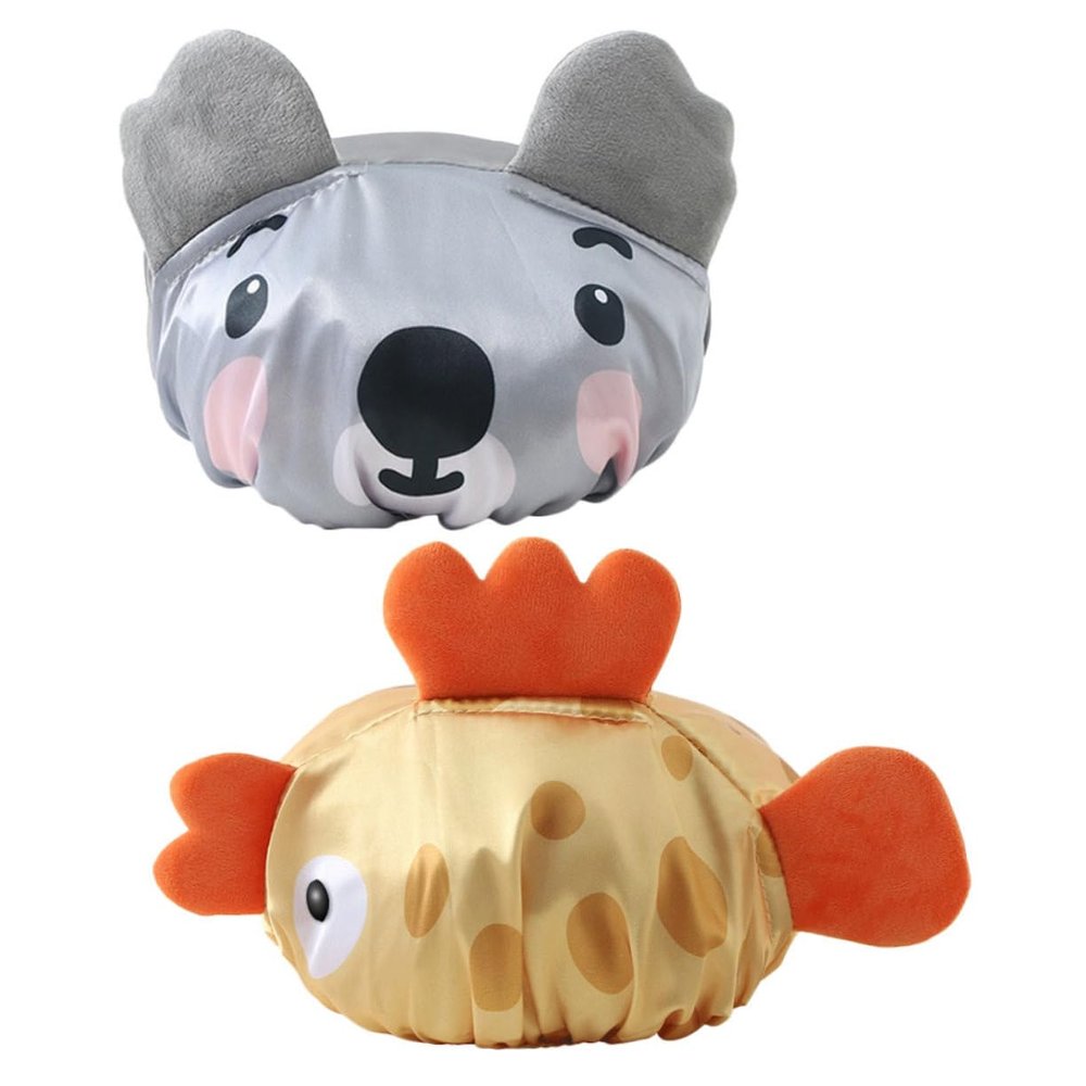 Cute Shower Caps 2pcs Cartoon Shower Cap Hats for Adults Bathing s Animal Hat Cute Ear Covers for Braids Toddler Ear s for