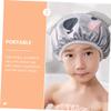 Cute Shower Caps 2pcs Cartoon Shower Cap Hats for Adults Bathing s Animal Hat Cute Ear Covers for Braids Toddler Ear s for view 3