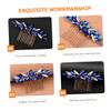 Beaupretty Crystal Hair Comb Bride Hair Comb Wedding Rhinestone Wedding Bridal Hair Accessories for Women Bride, Blue view 2