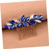 Beaupretty Crystal Hair Comb Bride Hair Comb Wedding Rhinestone Wedding Bridal Hair Accessories for Women Bride, Blue view 3