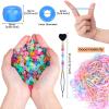 1605pcs Beads for Hair Braids Kit Including 600pcs 9x6mm Pony Beads, 1000pcs Elastic Rubber Bands, and 5pcs Quick Beaders for Kids Hair Braids(Glow in The Dark) view 4